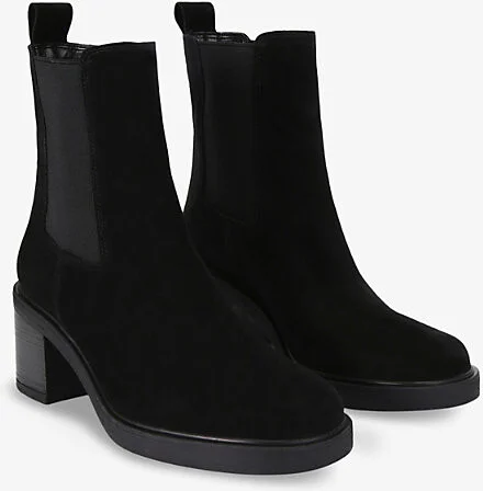 Womens Black Chiara Suede Heeled Boots Eur 37 / 4 Uk Women - Image 2