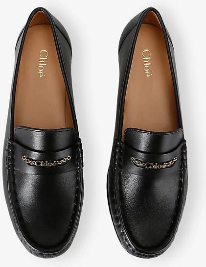 Womens Black Chloé Leather Loafers Eur 37.5 / 4.5 Uk Women - Image 2