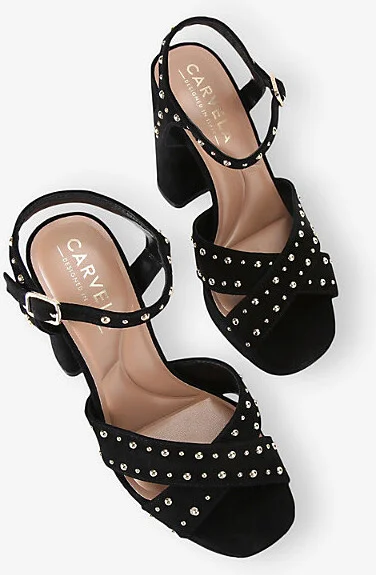 Womens Black Cinzia Platform Suede Heeled Sandals Eur 36 / 3 Uk Women - Image 2
