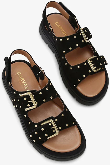 Womens Black Cinzia Studded Suede Sandals Eur 41 / 8 Uk Women - Image 2