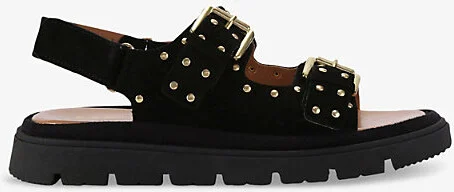 Womens Black Cinzia Studded Suede Sandals Eur 41 / 8 Uk Women