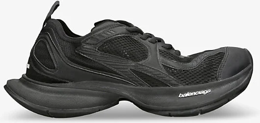 Womens Black Circuit Runner Mesh and Faux-Leather Low-Top Trainers Eur 39 / 6 Uk Women