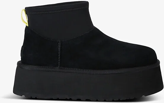 Womens Black Classic Mini Dipper Suede Boots Eur 37 / 4 Uk Women