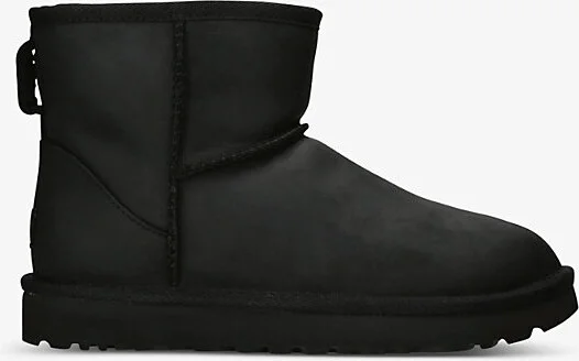 Womens Black Classic Mini Suede and Shearling Ankle Boots Eur 41 / 8 Uk Women