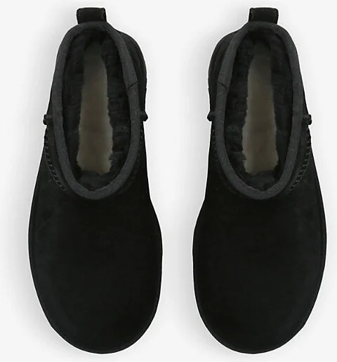 Womens Black Classic Ultra Mini Platform Suede and Shearling Boots Eur 40 / 7 Uk Women - Image 2