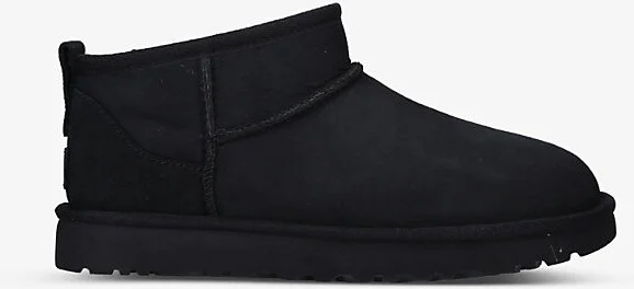 Womens Black Classic Ultra Mini Sheepskin Boots Eur 40 / 7 Uk Women