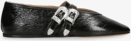 Womens Black Claudia Leather Ballet Flats Eur 40 / 7 Uk Women