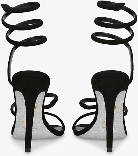 Womens Black Cleo Coiled-Strap Suede Heeled Sandals Eur 36 / 3 Uk Women - Image 2