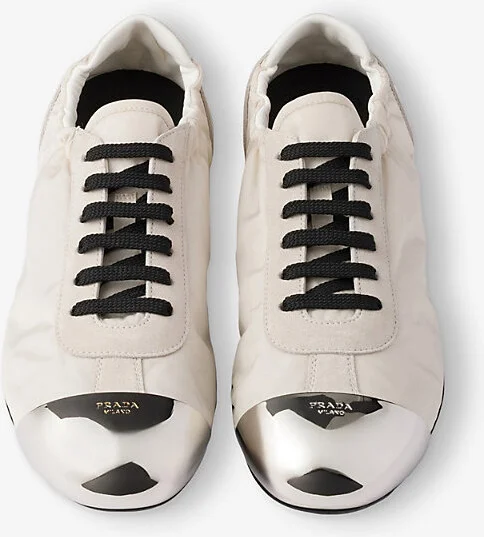 Womens Black Collapse Re-Nylon Shell and Suede Low-Top Trainers Eur 38.5 / 5.5 Uk Women - Image 3