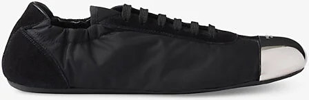 Womens Black Collapse Re-Nylon Shell and Suede Low-Top Trainers Eur 38.5 / 5.5 Uk Women
