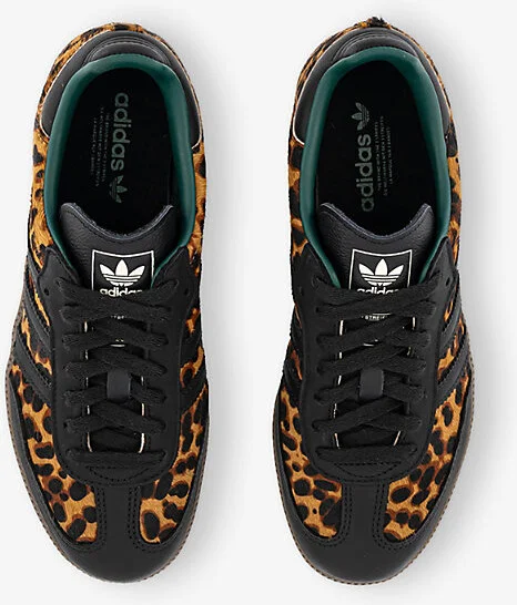 Womens Black Collegiate Green C Samba Og Pony-Hair Woven Trainers Eur 40 / 7 Uk Women - Image 2