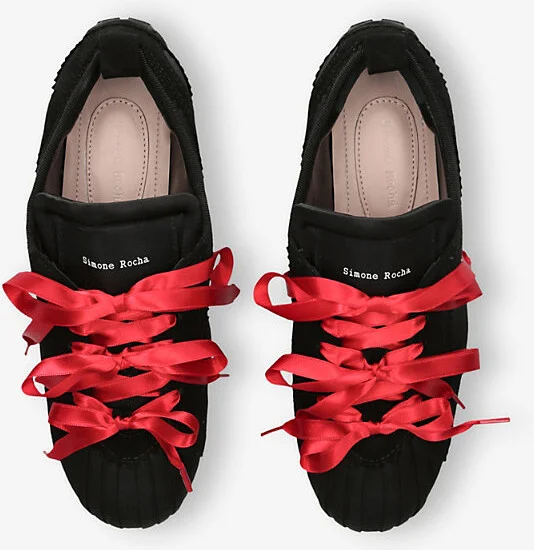 Womens Black/Comb Ballerina Grip Woven Low-Top Trainers Eur 39 / 6 Uk Women - Image 2