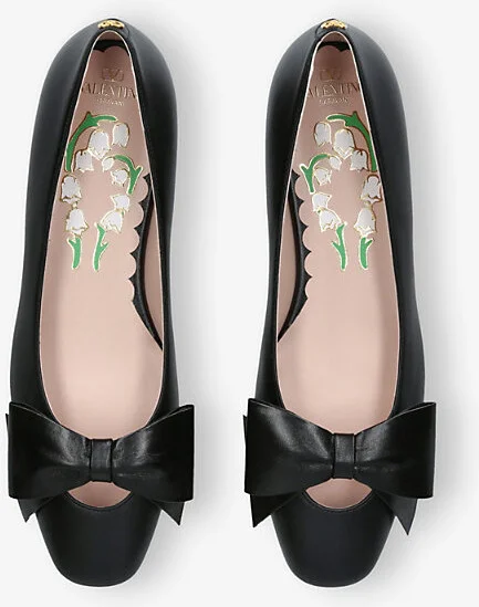 Womens Black/Comb Bowbow Leather Flats Eur 37.5 / 4.5 Uk Women - Image 2
