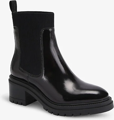 Womens Black/Comb Champion Heeled Leather Ankle Boots Eur 39 / 6 Uk Women - Image 2