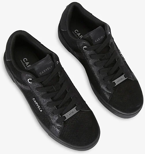 Womens Black/Comb Daze Faux-Leather Low-Top Trainers Eur 41 / 8 Uk Women - Image 2