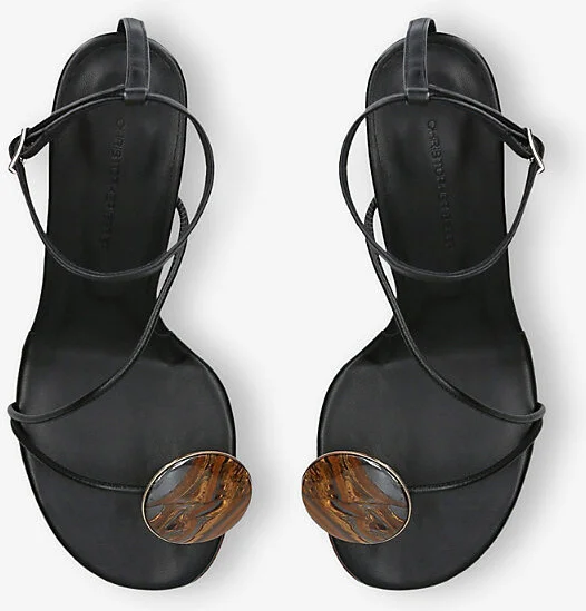 Womens Black/Comb Doma Stoned Leather Heeled Sandals Eur 41 / 8 Uk Women - Image 2