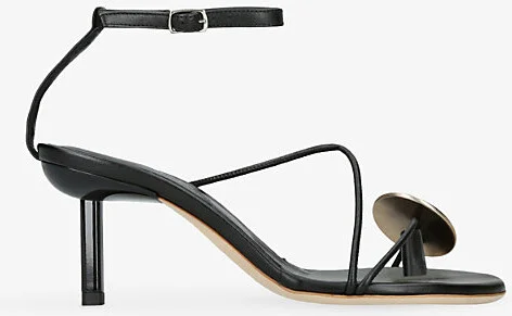 Womens Black/Comb Doma Stoned Leather Heeled Sandals Eur 41 / 8 Uk Women