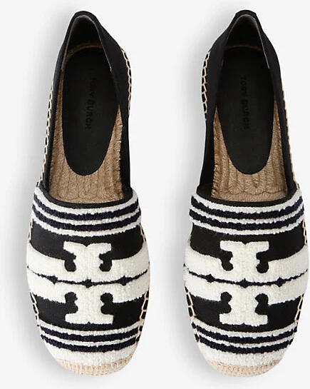 Womens Black/Comb Double T Brand-Motif Espadrilles Eur 40 / 7 Uk Women - Image 2