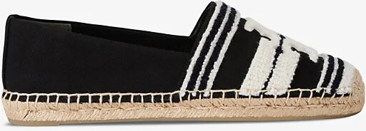 Womens Black/Comb Double T Brand-Motif Espadrilles Eur 40 / 7 Uk Women
