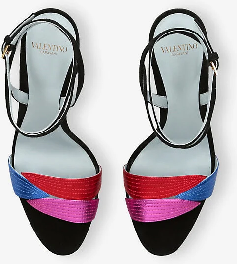 Womens Black/Comb Foliefoliage Sandal 85 Leather Heeled Sandals Eur 40 / 7 Uk Women - Image 2