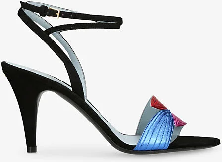 Womens Black/Comb Foliefoliage Sandal 85 Leather Heeled Sandals Eur 40 / 7 Uk Women