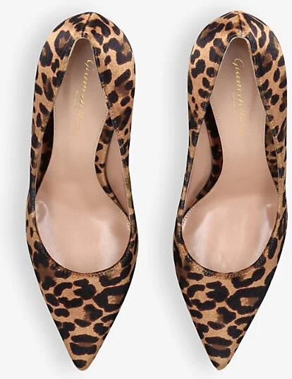 Womens Black/Comb Gianvito 85 Leopard Suede Heeled Courts Eur 41 / 8 Uk Women - Image 2