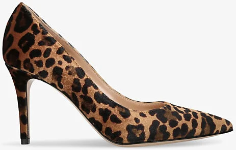 Womens Black/Comb Gianvito 85 Leopard Suede Heeled Courts Eur 41 / 8 Uk Women