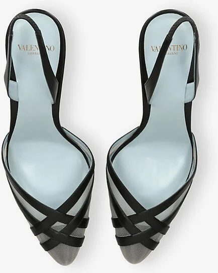 Womens Black/Comb Impudance Sling 90 Leather Heeled Courts Eur 41 / 8 Uk Women - Image 2
