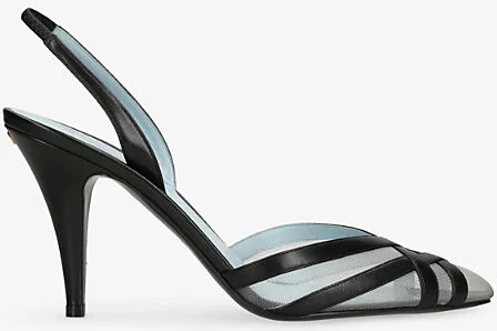Womens Black/Comb Impudance Sling 90 Leather Heeled Courts Eur 41 / 8 Uk Women