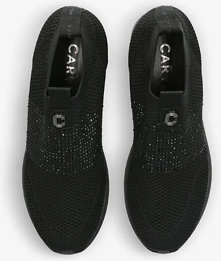 Womens Black/Comb Janeiro 2 Crystal-Embellished Knitted Trainers Eur 40 / 7 Uk Women - Image 2