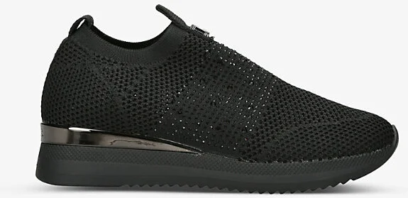 Womens Black/Comb Janeiro 2 Crystal-Embellished Knitted Trainers Eur 40 / 7 Uk Women