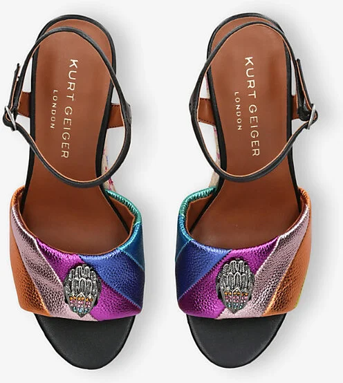 Womens Black/Comb Kensington 105 Rainbow-Print Leather Sandals Eur 37 / 4 Uk Women - Image 2