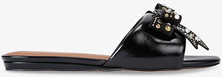 Womens Black/Comb Kensington Bow Patent-Leather Sandals Eur 41 / 8 Uk Women