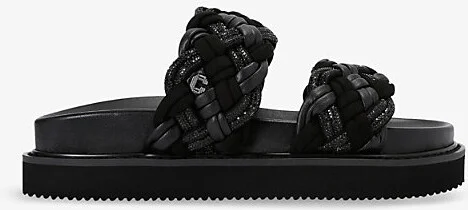 Womens Black/Comb Maiella Flatform Faux-Leather Sandals Eur 40 / 7 Uk Women