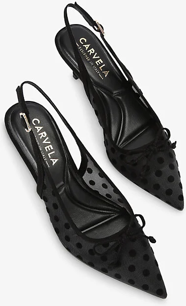 Womens Black/Comb Positano Vinyl Mesh Kitten Heels Eur 40 / 7 Uk Women - Image 2