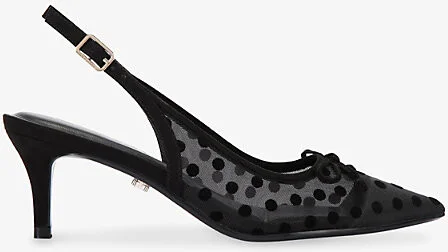 Womens Black/Comb Positano Vinyl Mesh Kitten Heels Eur 40 / 7 Uk Women