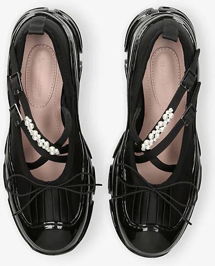 Womens Black/Comb Tracker Mesh Ballerina Trainers Eur 40 / 7 Uk Women - Image 2