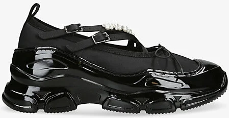 Womens Black/Comb Tracker Mesh Ballerina Trainers Eur 40 / 7 Uk Women