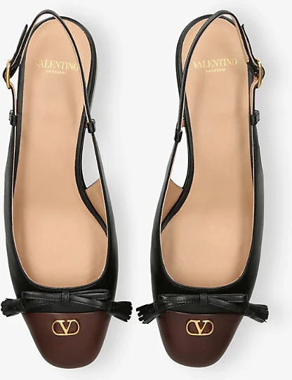 Womens Black/Comb Valet Du Roi 25 Slingback Leather Ballet Flats Eur 39 / 6 Uk Women - Image 2