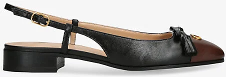 Womens Black/Comb Valet Du Roi 25 Slingback Leather Ballet Flats Eur 39 / 6 Uk Women