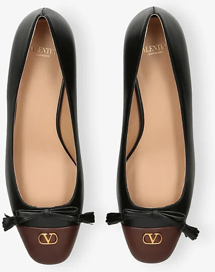 Womens Black/Comb Valet Du Roi Leather Ballet Flats Eur 38.5 / 5.5 Uk Women - Image 2