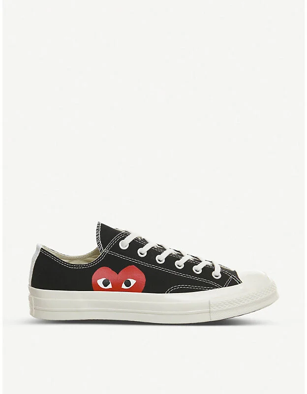 Womens Black Comme Des Garçons Play x Converse 70S Canvas Low-Top Trainers 3