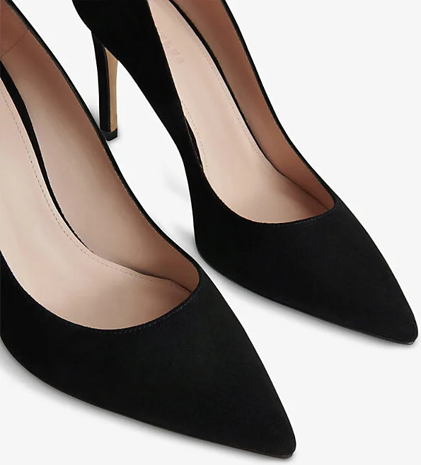 Womens Black Corie Suede Heeled Pumps Eur 38/5 Uk Women - Image 2