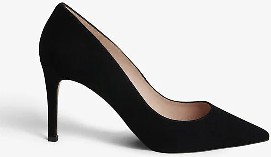 Womens Black Corie Suede Heeled Pumps Eur 38/5 Uk Women
