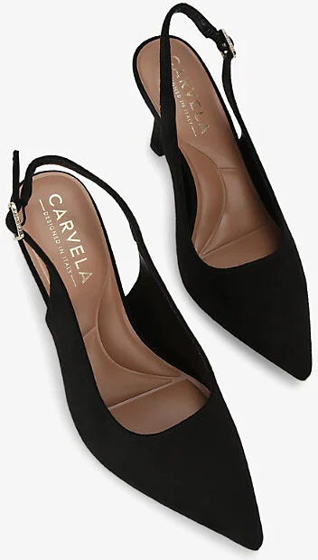 Womens Black Corletta Slingback Logo-Embellished Woven Heeled Courts Eur 41 / 8 Uk Women - Image 2