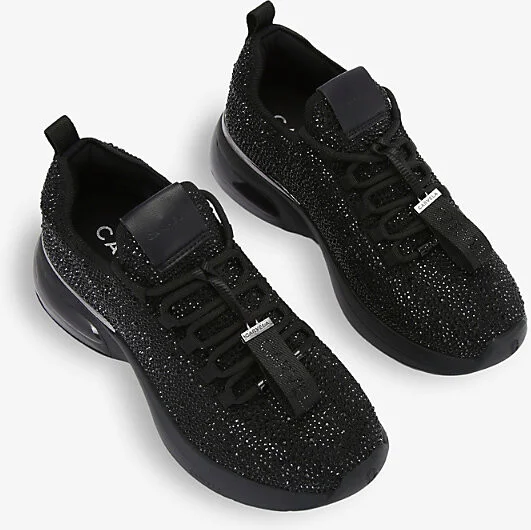 Womens Black Cosmic Bubble Jewel Rhinestone-Embellished Low-Top Trainers Eur 39 / 6 Uk Women - Image 2