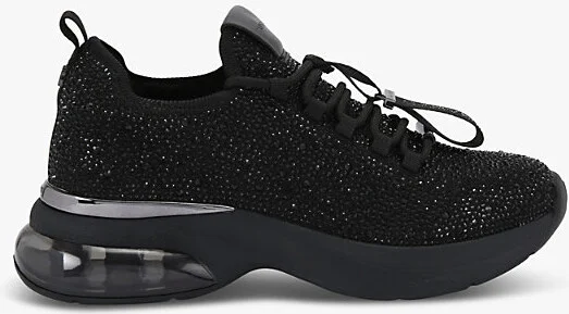 Womens Black Cosmic Bubble Jewel Rhinestone-Embellished Low-Top Trainers Eur 39 / 6 Uk Women