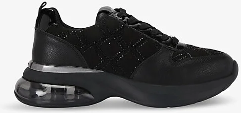 Womens Black Cosmic Diamond Jewel Rhinestone-Embellished Low-Top Trainers Eur 38/5 Uk Women