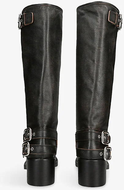 Womens Black Dakota Knee-High Leather Boots Eur 41 / 8 Uk Women - Image 2