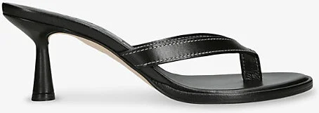 Womens Black Daphne Leather Heeled Mules Eur 37.5 / 4.5 Uk Women